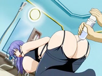 Bound gal pees while hard fuck in anime